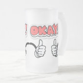 私は大丈夫マグ フロストグラスビールジョッキ (正面右)