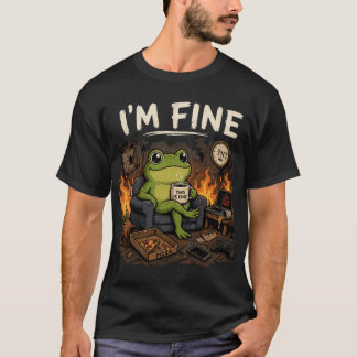 私は大丈夫 カエル これでいいんだ メーム アート Tシャツ