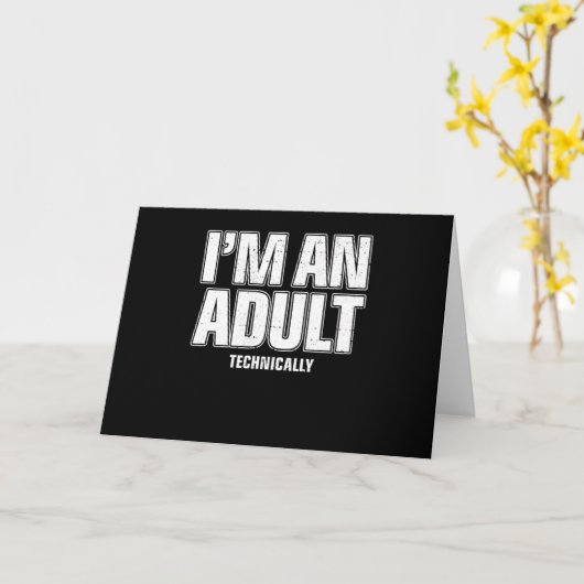 私は大人の技術的おもしろい18誕生日ギフト カード (黄色い花)