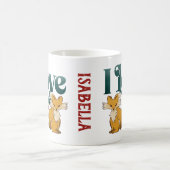 私は大好きキツネかわいいハート コーヒーマグカップ (中央)