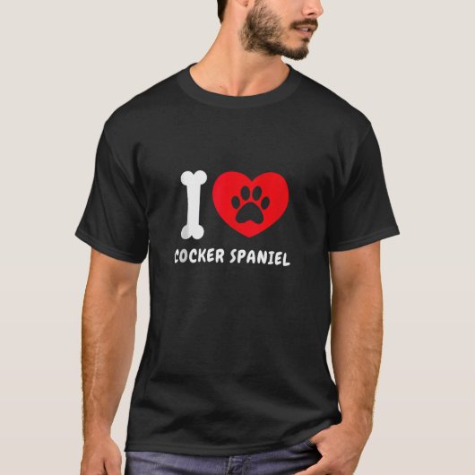 私は大好きコッカースパニエル犬ギフトアイディア犬の愛犬ママ Tシャツ (正面)