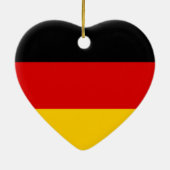 私は大好きドイツ黒レッド金ゴールド両面ハート セラミックオーナメント (裏面)