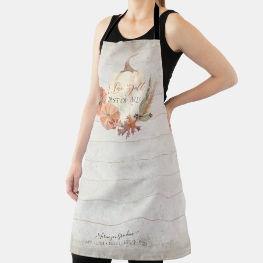 私は大好き秋かぼちゃおばあちゃん水の色の素朴木 エプロン (インサイチュ)