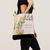 私は大好き秋のトートバパーソナライズされたッグ トートバッグ (クローズアップ)