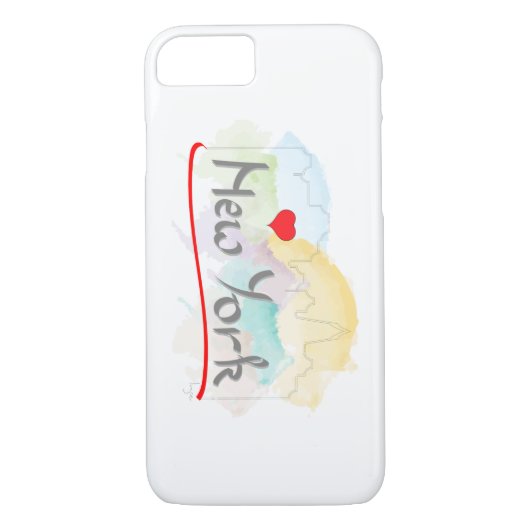 私は大好き(赤いハート)ニューヨークールク、iPhone 7ケース Case-Mate iPhoneケース (裏面)