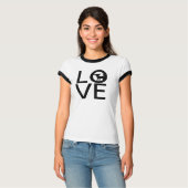 私は大好き | 黒独身のの小犬Tシャツ Tシャツ (正面フル)