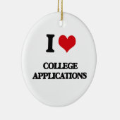 私は大学塗布を愛します セラミックオーナメント (右)