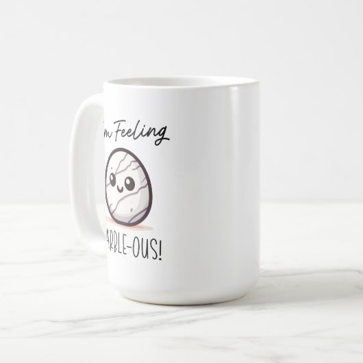 私は大理石感じ – かわいい地質学プンマンガ コーヒーマグカップ (正面左)