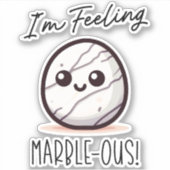 私は大理石感じ – かわいい地質学プンマンガ シール (正面)