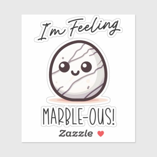 私は大理石感じ – かわいい地質学プンマンガ シール (シート)