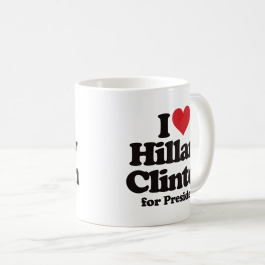 私は大統領のためのヒラリー・クリントンを愛します コーヒーマグカップ (正面右)