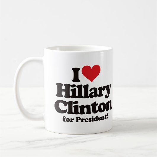 私は大統領のためのヒラリー・クリントンを愛します コーヒーマグカップ (左)