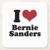 私は大統領のためのベルニーの研摩機を愛します スクエアペーパーコースター (正面)