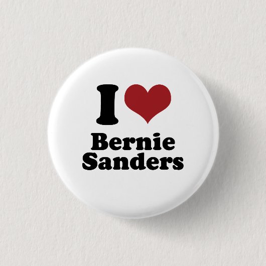 私は大統領のためのベルニーの研摩機を愛します 缶バッジ (正面)