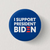 私は大統領バイデン氏カスタムカラーブルーを支持 缶バッジ (正面)