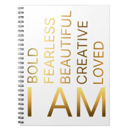 私は大胆で、無畏で、美しく、創造的で、愛されている ノートブック