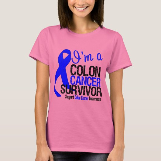 私は大腸がんを克服した人だ Tシャツ (正面)