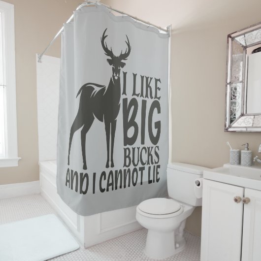 私は大金が好きで嘘をつけない シャワーカーテン (インサイチュ)