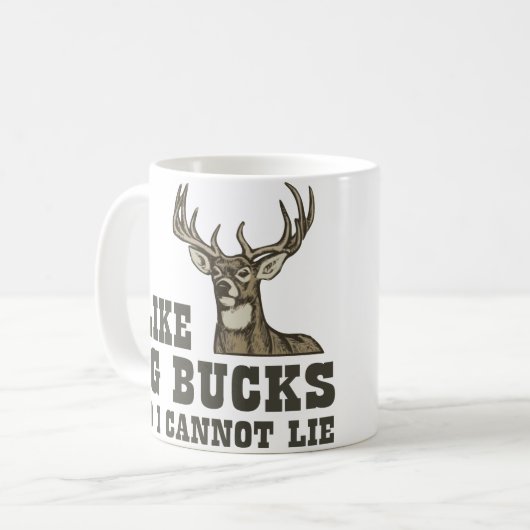 私は大金を好み、あることができません コーヒーマグカップ (正面左)