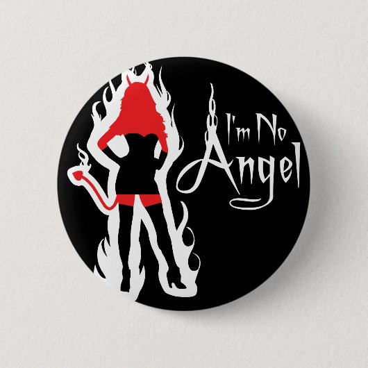 私は天使の黒(炎)ボタンではないです 缶バッジ (正面)