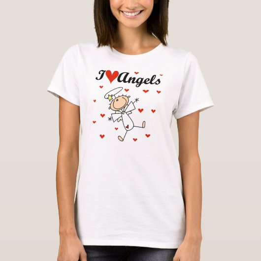 私は天使のTシャツおよびギフトを愛します Tシャツ (正面)
