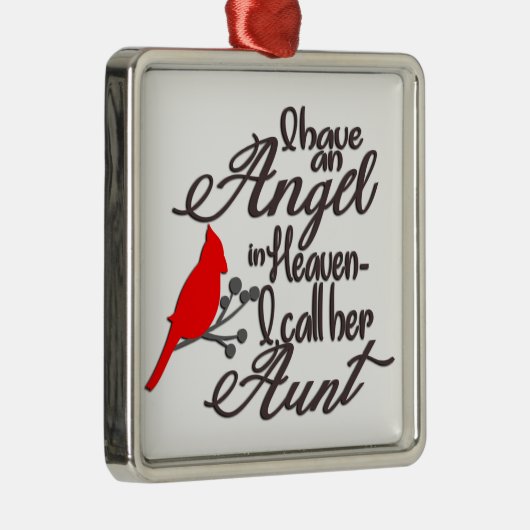 私は天使を叔母と天国に迎える メタルオーナメント (右)