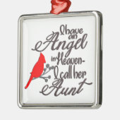 私は天使を叔母と天国に迎える メタルオーナメント (左)