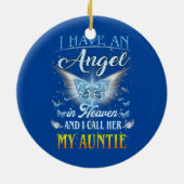 私は天使を天国に持っている彼女を叔母と呼ぶ セラミックオーナメント (裏面)