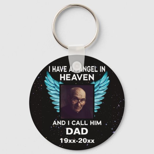 私は天使を天国に持って彼をパパと呼ぶ キーホルダー (正面)