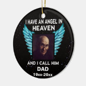 私は天使を天国に持って彼をパパと呼ぶ セラミックオーナメント (左)