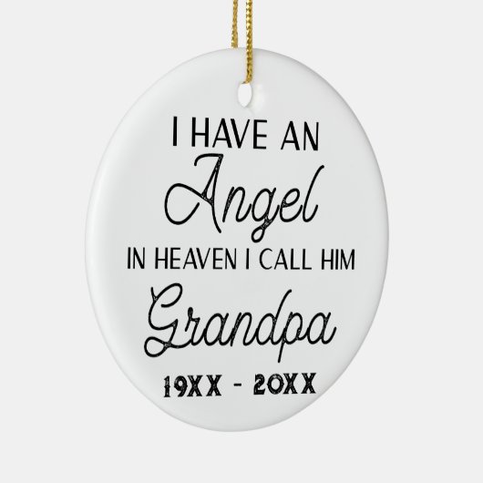私は天使を天国に持って彼を祖父と呼ぶ セラミックオーナメント (右)