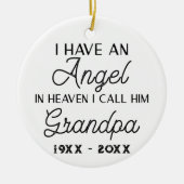 私は天使を天国に持って彼を祖父と呼ぶ セラミックオーナメント (正面)