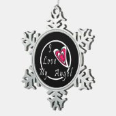 私は天使を愛している スノーフレークピューターオーナメント (右)