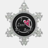 私は天使を愛している スノーフレークピューターオーナメント (正面)