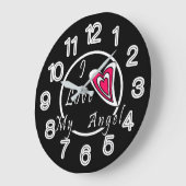 私は天使を愛している ラージ壁時計 (傾斜)