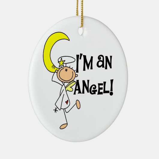 私は天使Tシャツとギフトだ セラミックオーナメント (右)