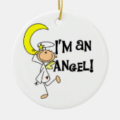 私は天使Tシャツとギフトだ セラミックオーナメント (正面)