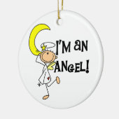 私は天使Tシャツとギフトだ セラミックオーナメント (左)