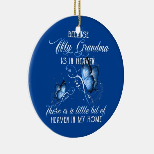 私は天国おばあちゃんの天国の母恋しく思を知っている セラミックオーナメント (右)