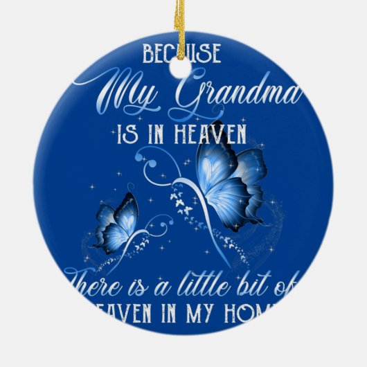 私は天国おばあちゃんの天国の母恋しく思を知っている セラミックオーナメント (裏面)