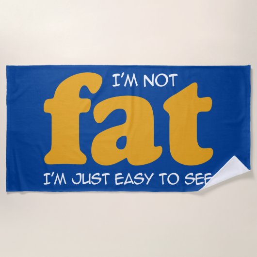 私は太っていない ビーチタオル (正面)