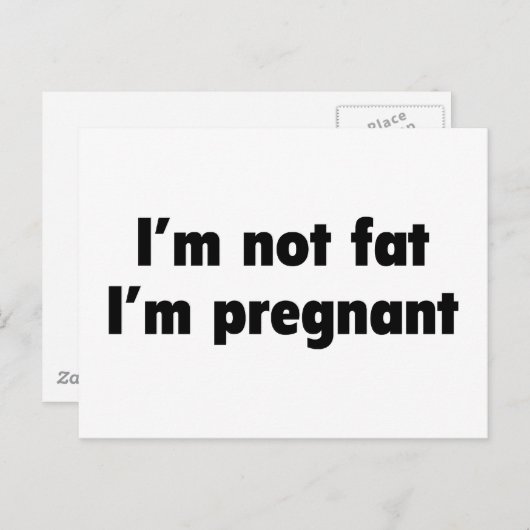 私は太っていない。私は妊娠している。 案内ポストカード (正面/裏面)
