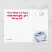 私は太っている、あなたは醜い – ポストカード (裏面)