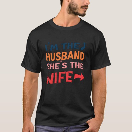 私は夫だ彼女は妻プルオーバーフード付きスウェットシャツ Tシャツ (正面)