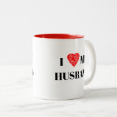 私は夫にハート |カスタマイズするギフト ツートーンマグカップ (正面右)