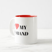 私は夫にハート |カスタマイズするギフト ツートーンマグカップ (正面左)