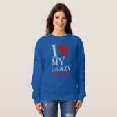 私は夫のパービ熱狂するューを赤いハートで愛している スウェットシャツ (正面フル)