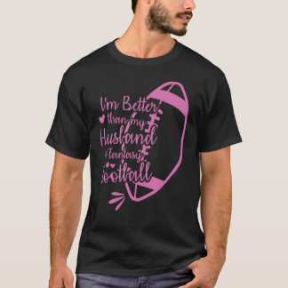 私は夫よりファンタジーサッカーChaの方が良い Tシャツ