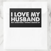 私は夫を愛しているが、時には振り上げたい 長方形シール (バッグ)