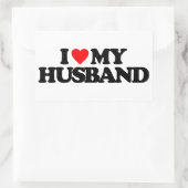 私は夫を愛している 長方形シール (バッグ)